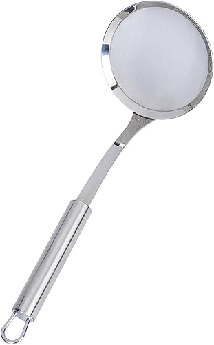 Miniatura 2 de Restaurantware - Tamiz de malla estándar alemán de 3.9 pulgadas, 1 colador de malla fina con mango - Tamiz ultra duradero, lavavajillas, colador de