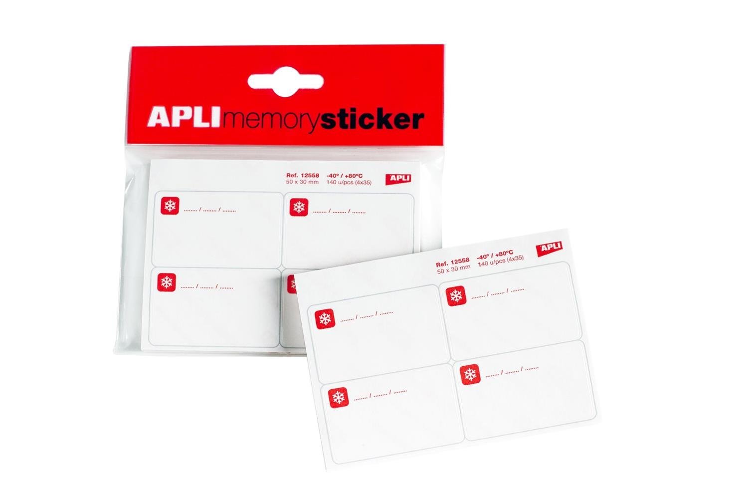 Apli 12558 - Block of 140 White Freezer Labels