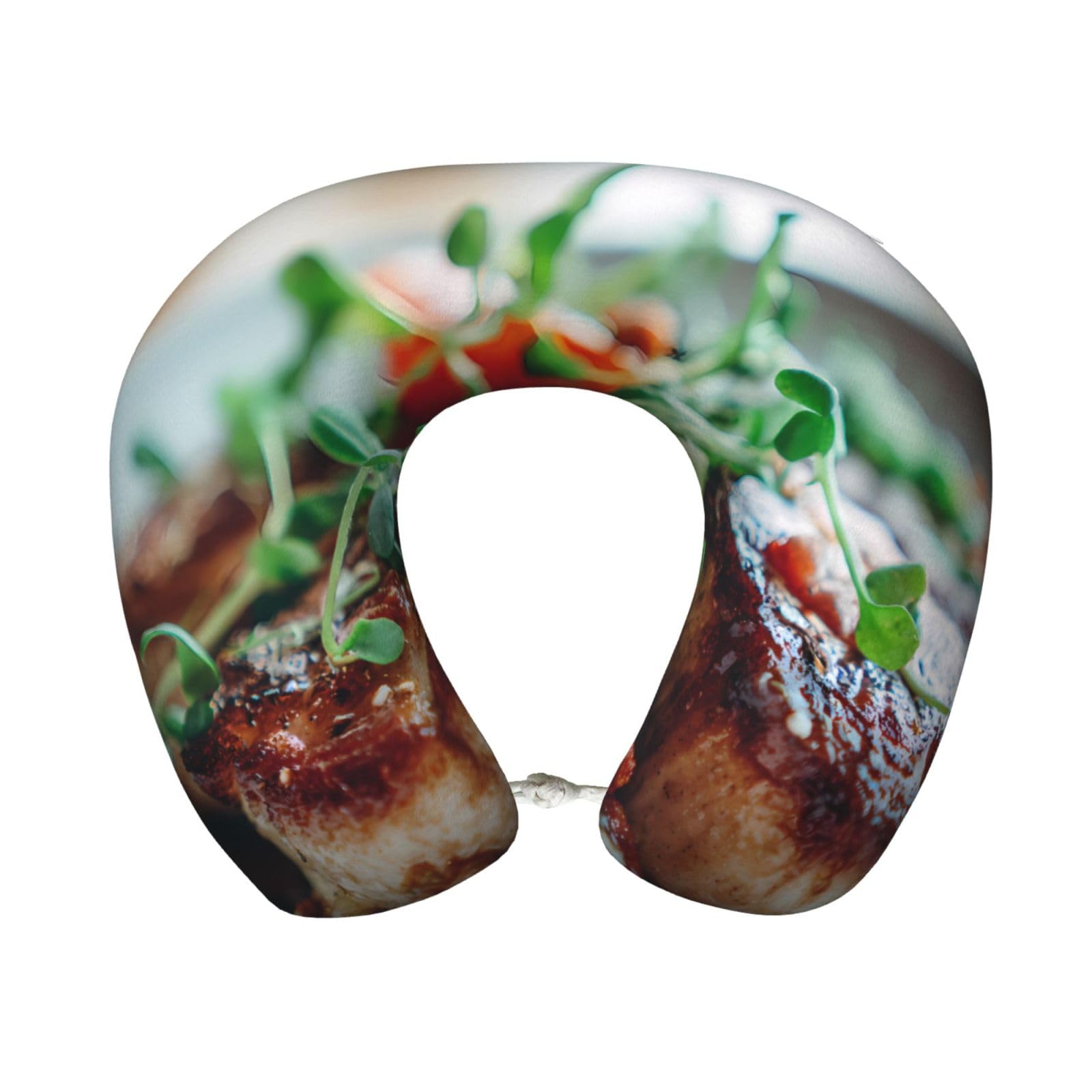 BOAIHH Exquisite Dishes Memory Foam Travel Pillow for Soft Comfort Fits Snugly for Naps Office, and Airplane Use