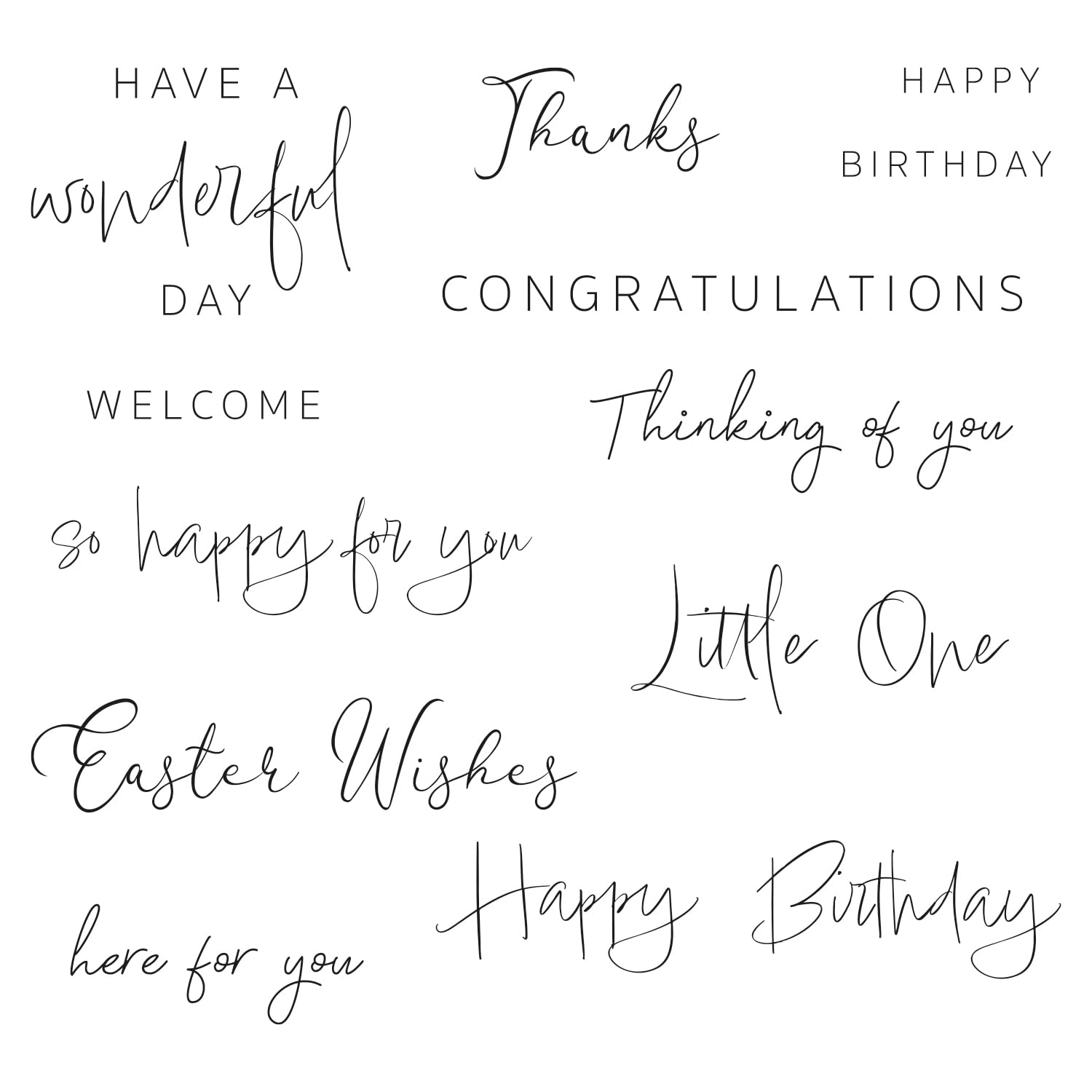 Sizzix Clear Stamps-Daily Sentiments, One Size