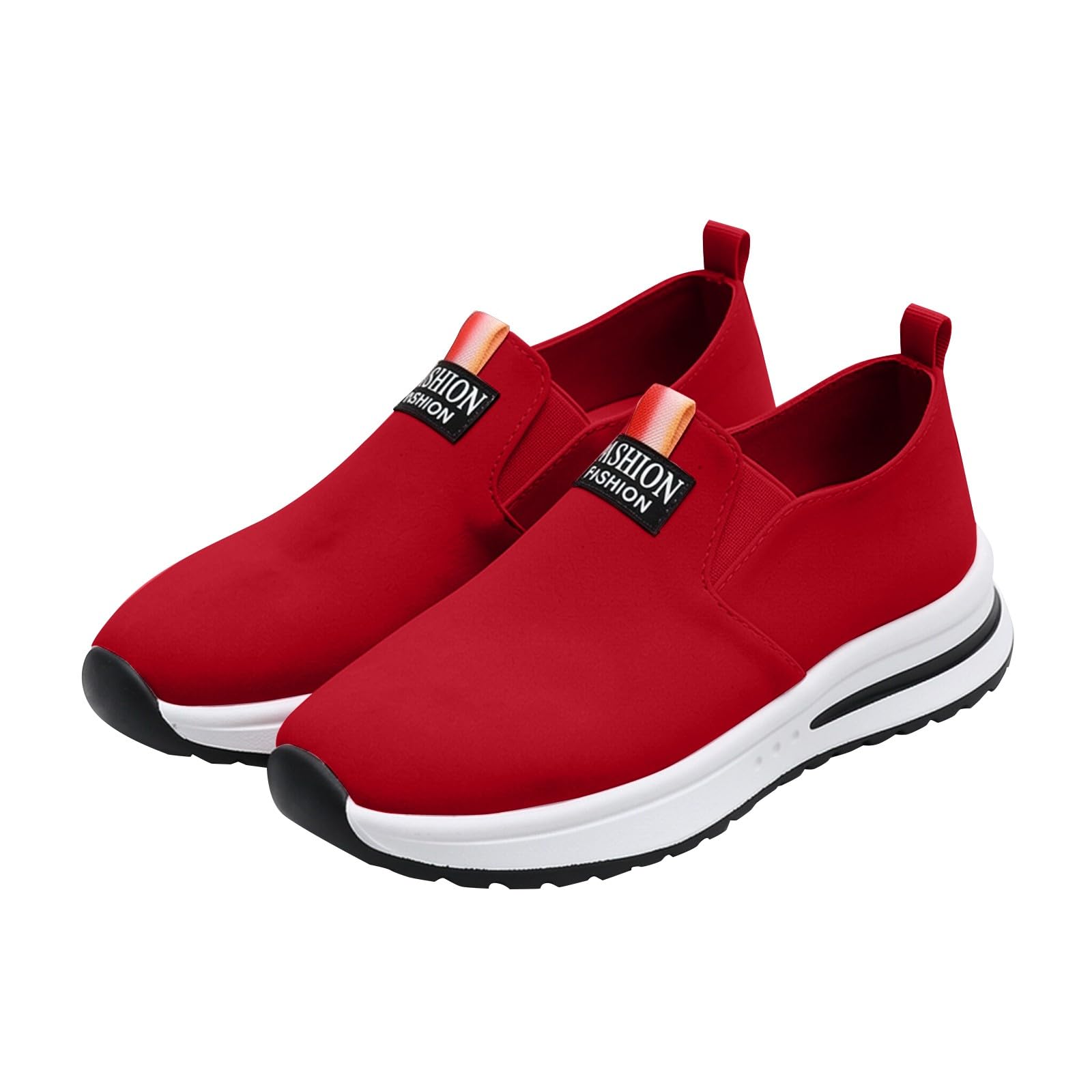 Zapatos deportivos de plataforma retro con textura de gamuza para mujer, mocasines gruesos y planos casuales con lengüeta de tracción para viajes, viajes y conducción
