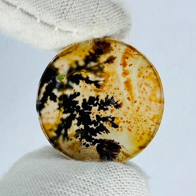 Agate Shajar naturelle ronde de 19mm pour fabriquer votre propre bague ou collier - 5