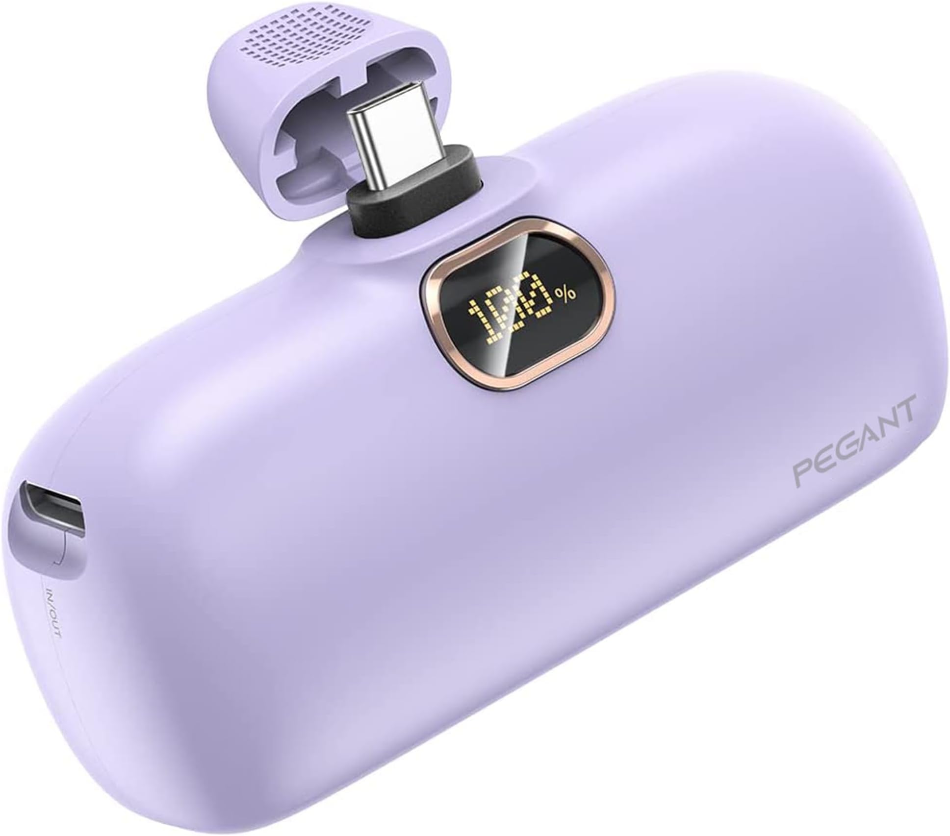 5000mAh Mini Power Bank Fast Charging 20W USB C PD3.0 Compact Portable Charger Small Type C External Powerbank Battery Compatible with iPhone 15, Samsung (Purple)