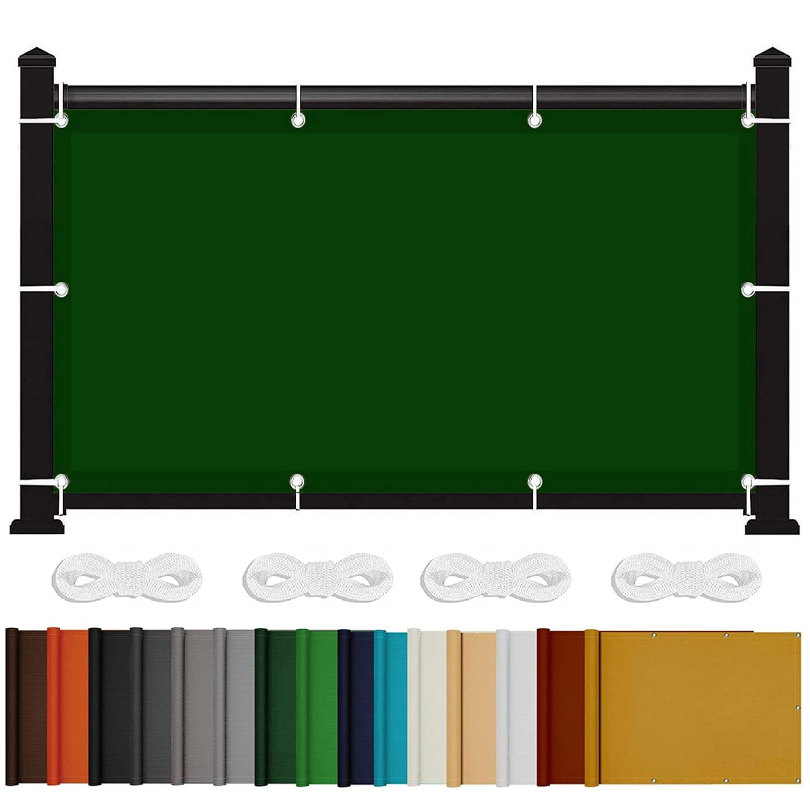 Auvent toile solaire 2.5x4m vert foncé grand format anti UV extérieur