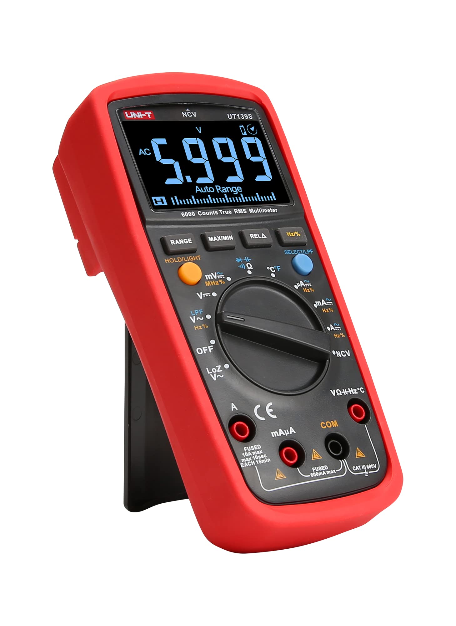 Uni-T Mie0361 UT139S Multimeter Universal, Schwarz/Rot, 17,5 x 8,1 x 4,8 cm