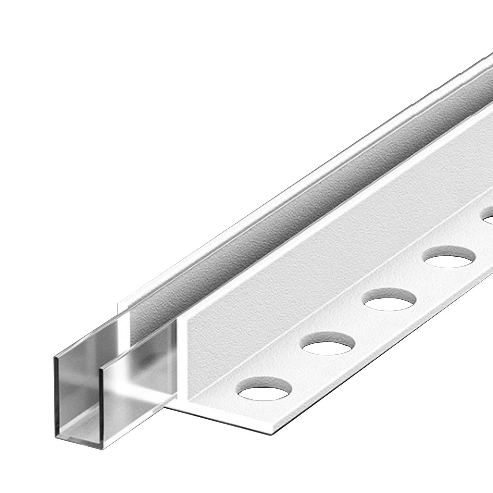 JYHHCYS Versatile Aluminum Glass U Channel, 95 Inch Length Channels Deep Square Trimless, 2 Mm Thickness Frameless Shower Door U-channel for Stair Handrails, Balcony(White,For 12mm/0.47in glass)
