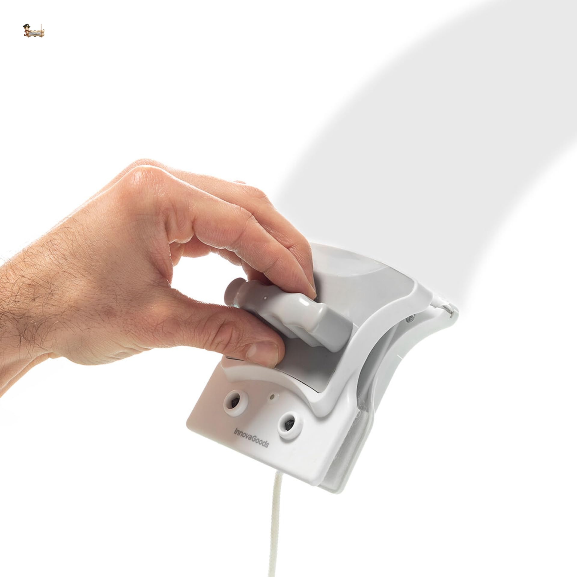 BricoLoco.com Detergente magnetico a doppio lato con corda di sicurezza – Detergente per finestre facile e veloce | per vetri fino a 8 mm, con spugne e gomme riutilizzabili