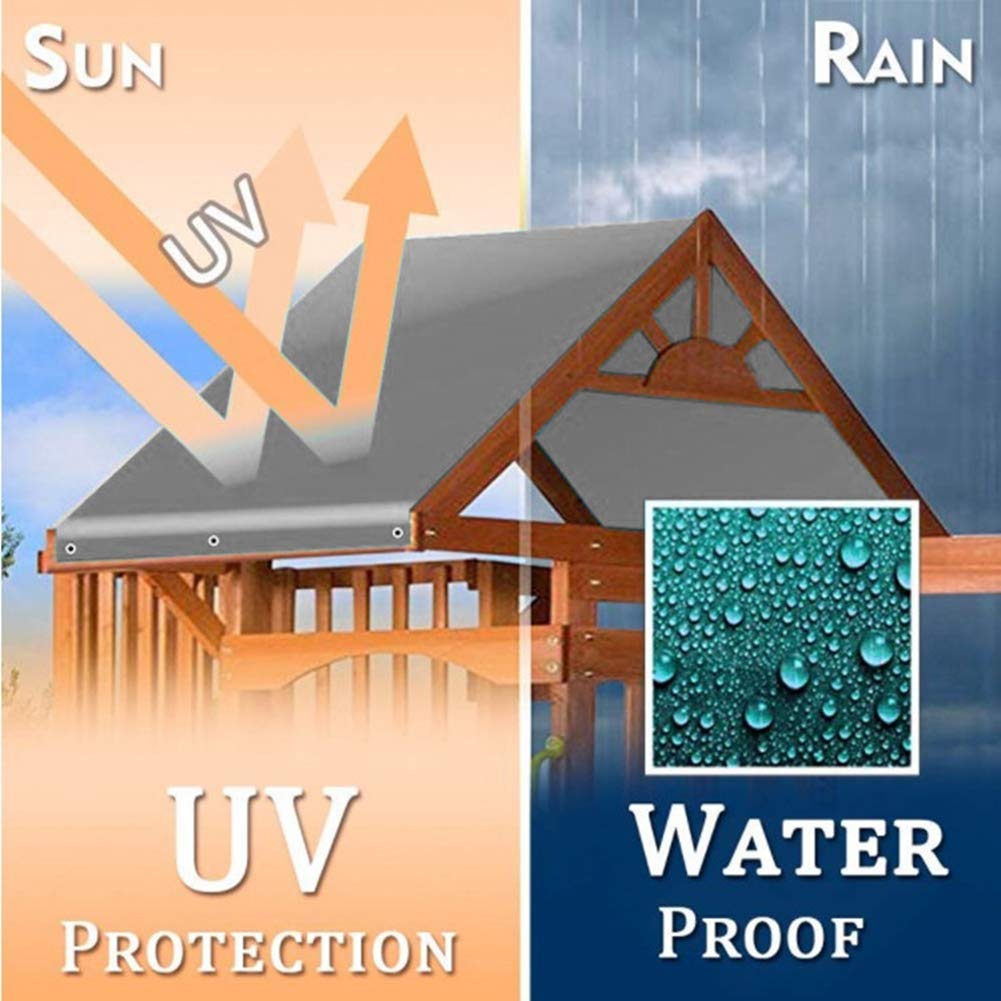 FLEXMAN Waterproof Awning, 190T Polyester Taffeta Sunshade Awning Canopy for Courtyards, Gardens, Terraces, Schools, Driveways (Grey)