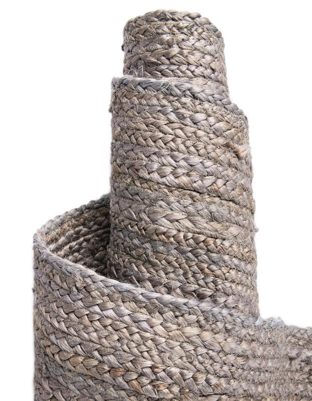 Tapis ovale en jute gris de 0,9 x 1,5 m, tapis de sol en fibre rustique tissée à la main, durable et respectueux des animaux de compagnie pour salon, salle à manger et chambre à coucher