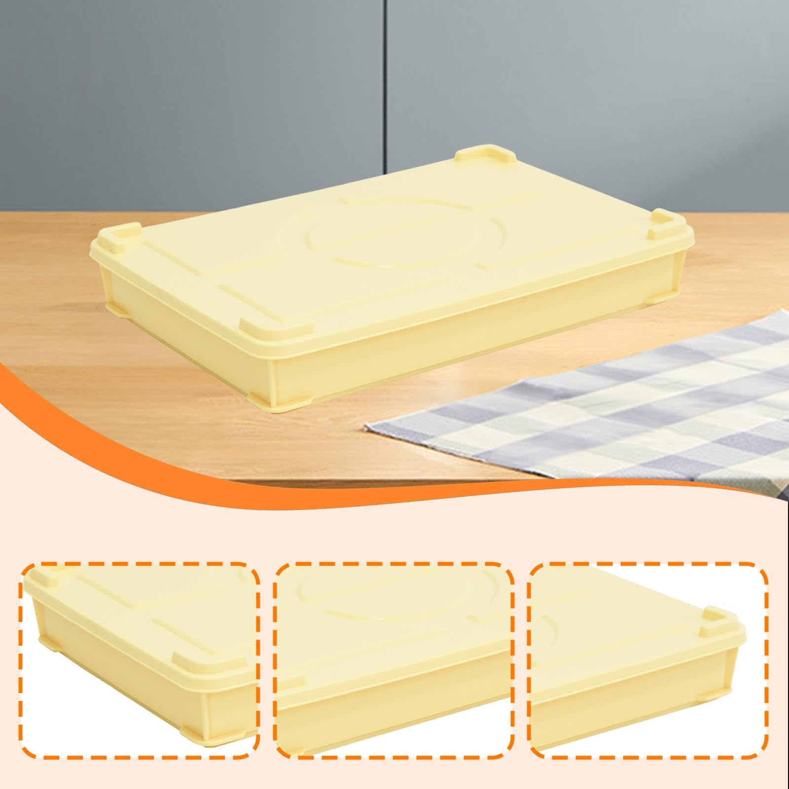 Scatola per Pizza con Coperchio, Contenitore, Organizer, Fatta in Casa, Giallo Piccolo