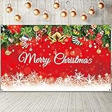 Snowflake Christmas Backdrop Merry Christmas Party Decoration Christmas Photo Banner Signs Xmas Photography Background Photo Props for Winter New Year Xmas Eve Family Party Decoration Supplies