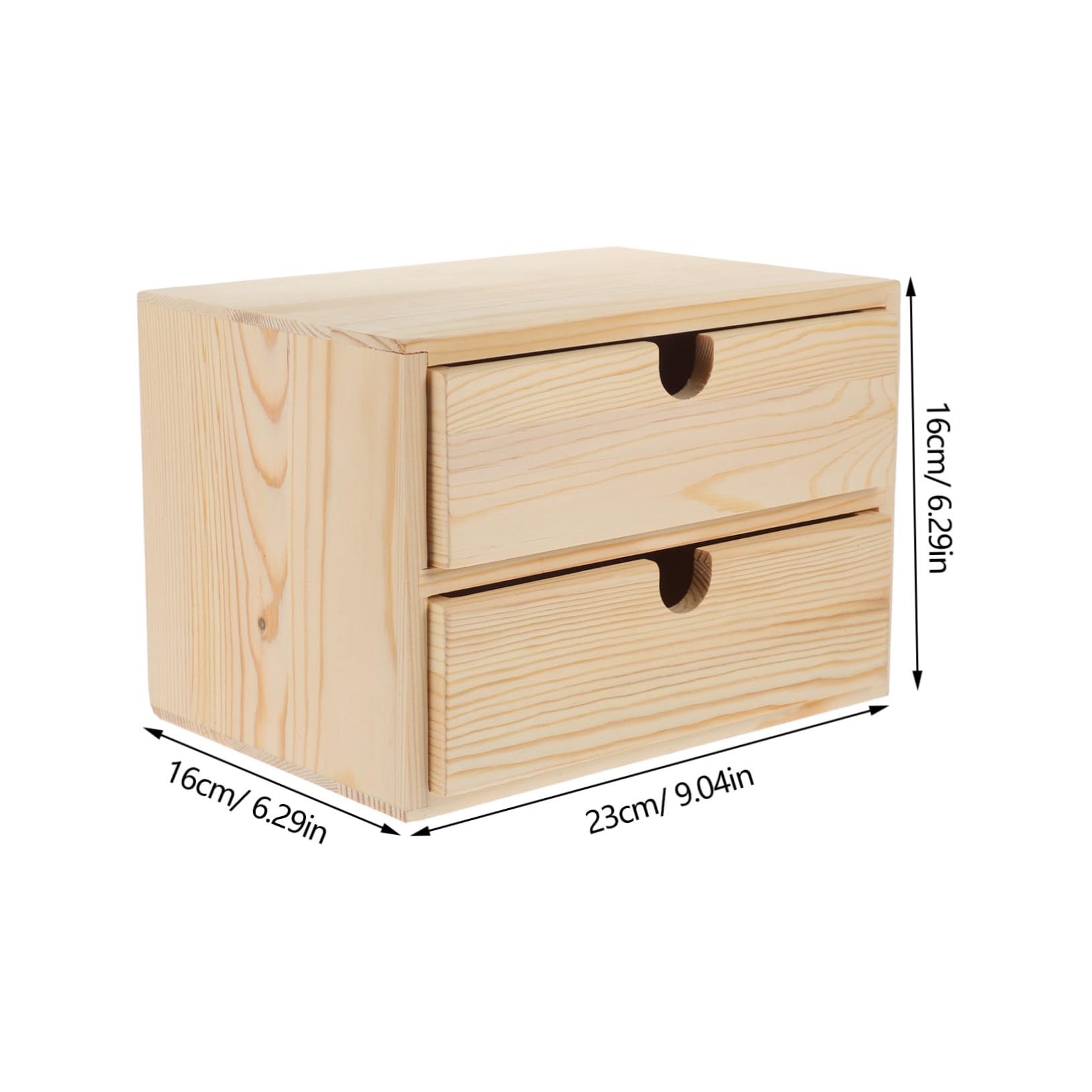 VILLCASE Organizer in Legno con Cassetti Doppio per Cancelleria e Trucco Cassettiera da Scrivania Compatta e Versatile Contenitore in Stile Naturale per Gioielli e Piccoli Oggetti