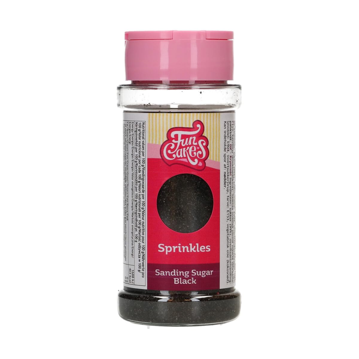 FunCakes Sanding Sugar Black, Negro: Sabor Excelente, Perfecto para Decorar Tartas, Cakepops, Caramelos, Galletas, Magdalenas, Cupcakes - 80 g