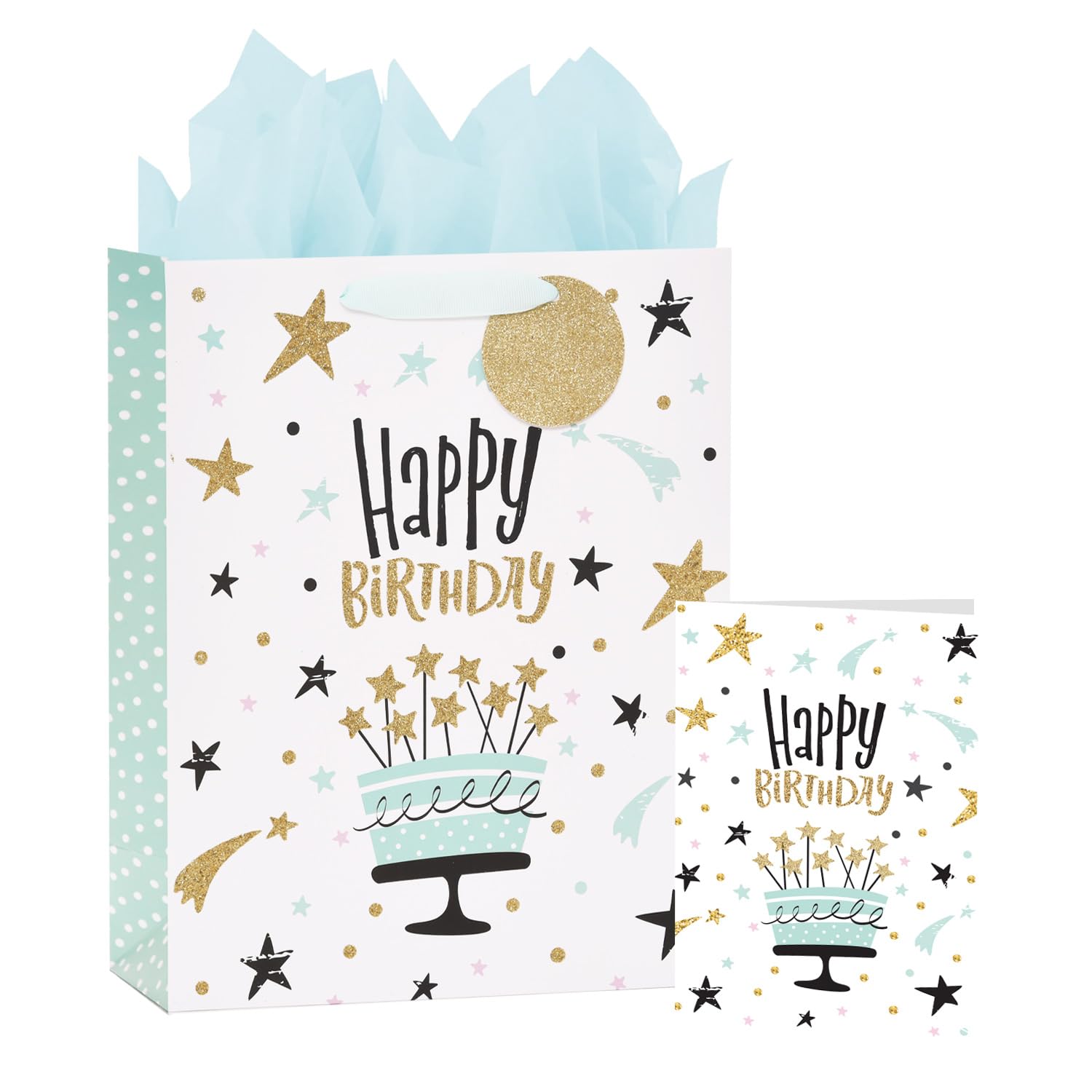 LEAYUGF 33 cm duże torby na prezenty urodzinowe z bibułką na Boże Narodzenie świętuje urodziny baby shower