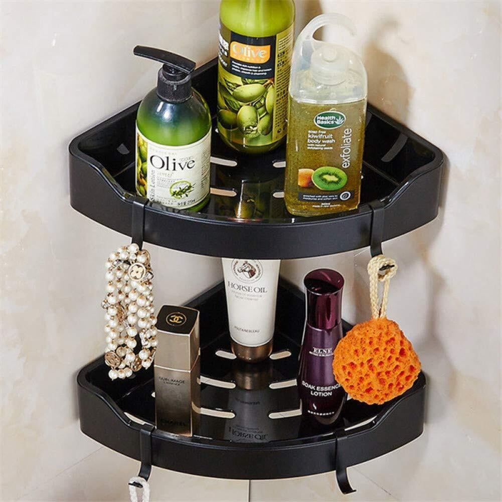 ZHANGLEIYV 304 Stainless Steel Bathroom Corner Shelf Polished Shower Rack Wall-Mounted Caddy Storage Basket Holder Bolt-In Design