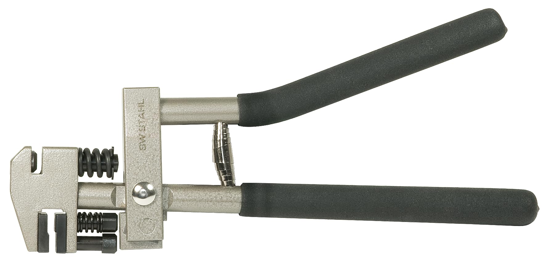 SW-Stahl 93000L Loch- und Absetzzange - Kombizange mit Drehbarem Kopf | Premium Blechzange fuer 5 mm Lochungen und 13 mm Absetzungen, fuer Lochpunktschweissen, bis 1 mm Blechstaerke geeignet.