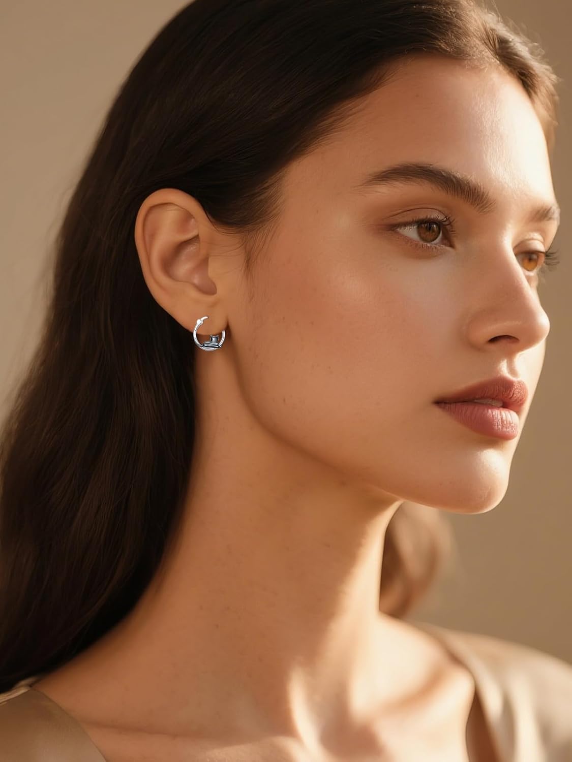 Midari Animal Huggie Hoop Earrings Hypoallergenic Sterling Silver Elephant/Unicorn/Black Cat/Dinosaur/ Panda/Pug/Turtle/Sloth/Axolotl/Frog/Raccoon/Dachshund Earrings valentines day gifts for dog lovers - Image 4