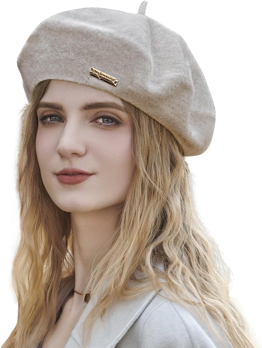 Classic Wool Berets for Women,Stylish French Beret Hats for Women Girls Lady Painters Hat - Image 2