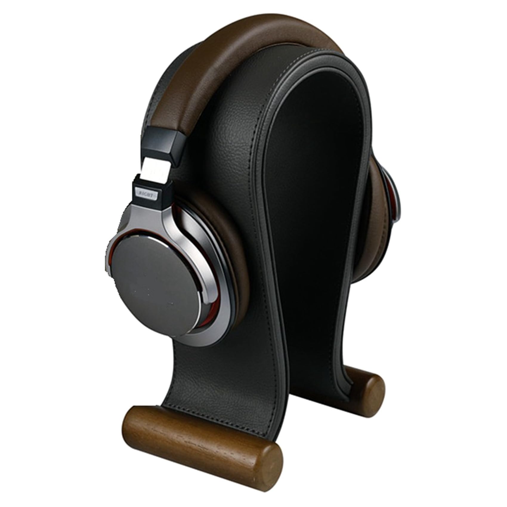 2X Supporto per Cuffie in Pelle A Forma di U Supporto da Tavolo Espositore per Cuffie per PC Gaming Auricolari Mensola Appendiabiti, Nero