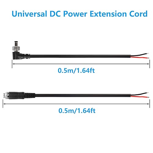 Miniatura 7 de CERRXIAN Cable de conector de barril de coleta de alimentación de 18 AWG CC de 0.217 in x 0.083 in con tuerca de bloqueo, 12 V, 0.083 in x 0.217 in,