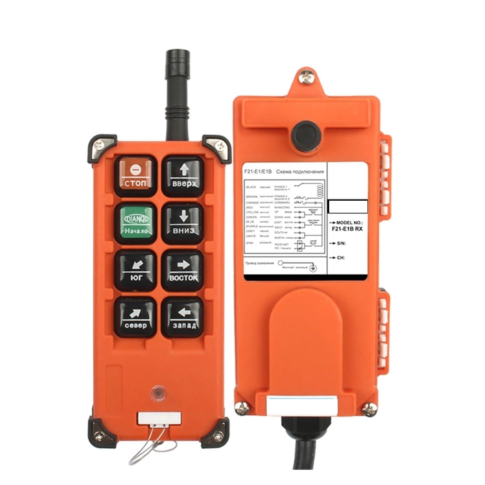 JVDDI F21-E1B Industrial Remote Controller Switches DC 12V 24V 36V Hoist Crane Control Lift Crane Lift(1F1S,UHF,Onecolor)