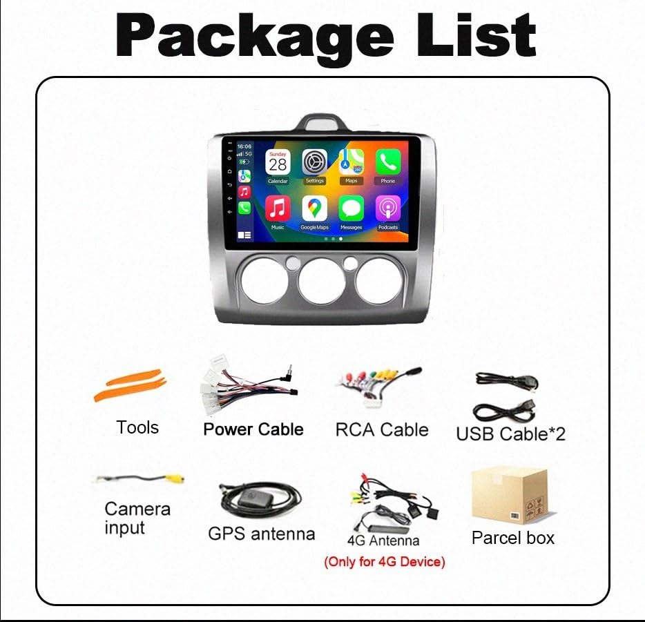Radio Coche 2 DIN con Pantalla Incell para Viajes en Ford Focus Mk2 6