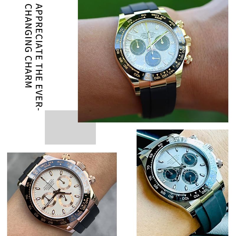 Bracelet montre Oysterflex en caoutchouc premium finition mate - 5