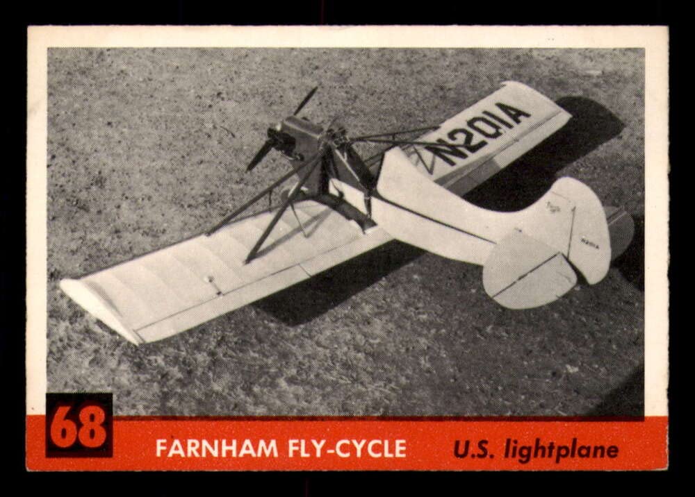 NonSport 1956 Jets #68 Farnham Fly-Cycle U.S. lightplane stain/creased