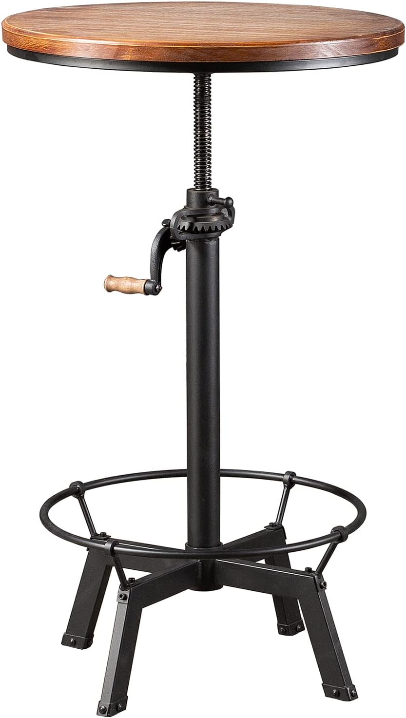BOKKOLIK Industrial Bar Table 33.4739.37inch Height Adjustable Swivel