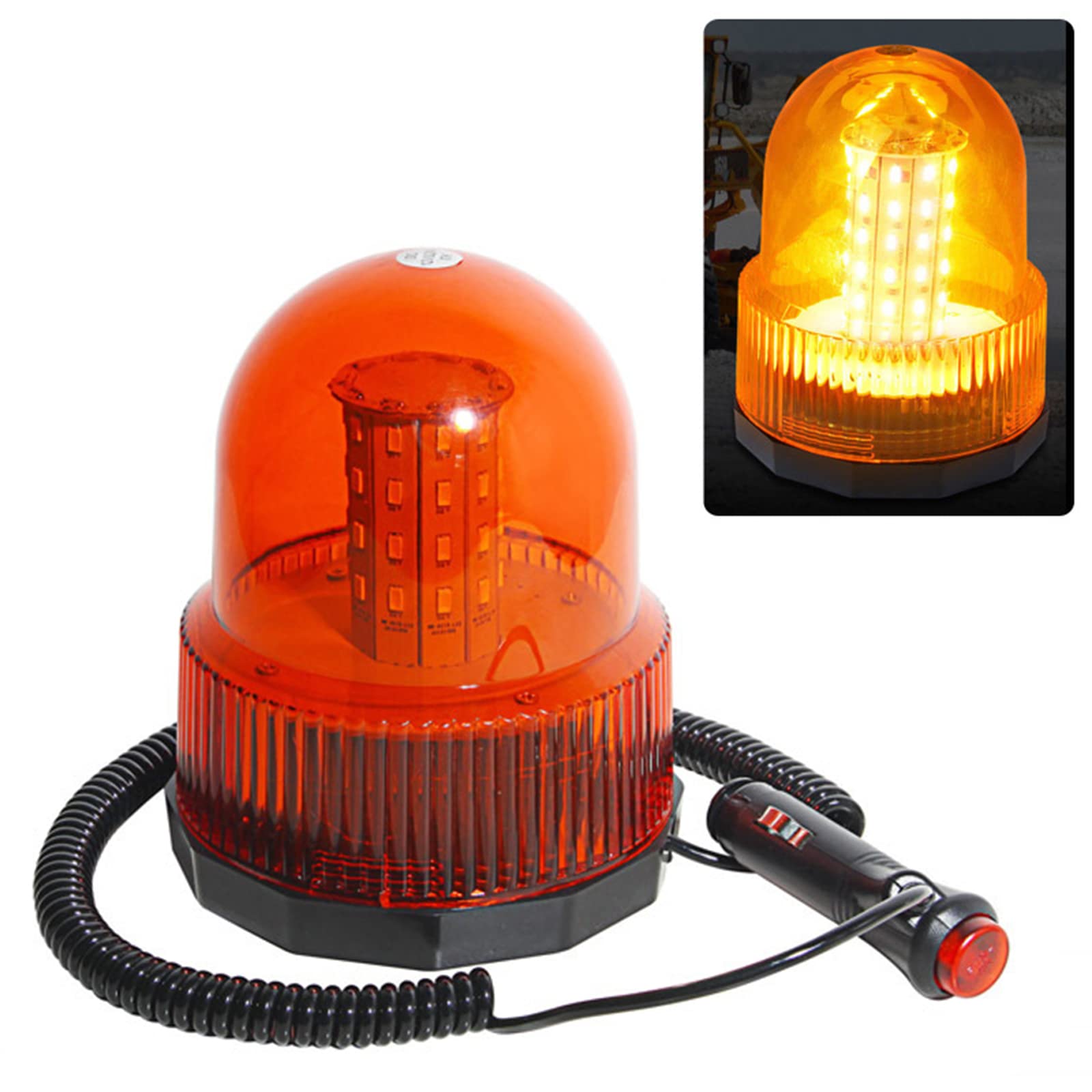 Amazon.co.jp: 回転灯 作業灯 12V/24V兼用 黄色（回転・点滅）40LED 