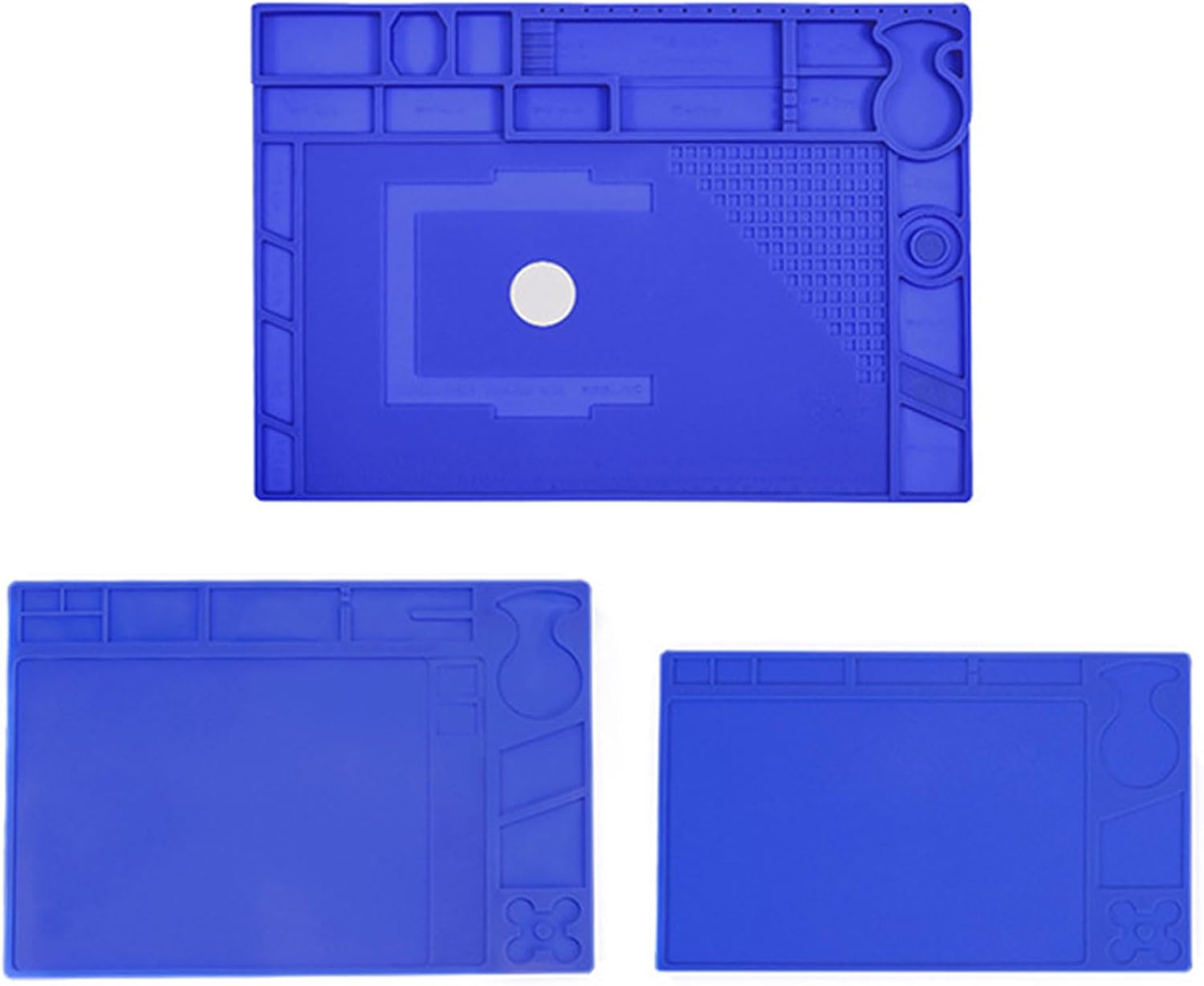 Durability Electronics Workbenches Silicone Soldering Mat with Organized Compartments for Iron and Screw Storage Silicone Mat
