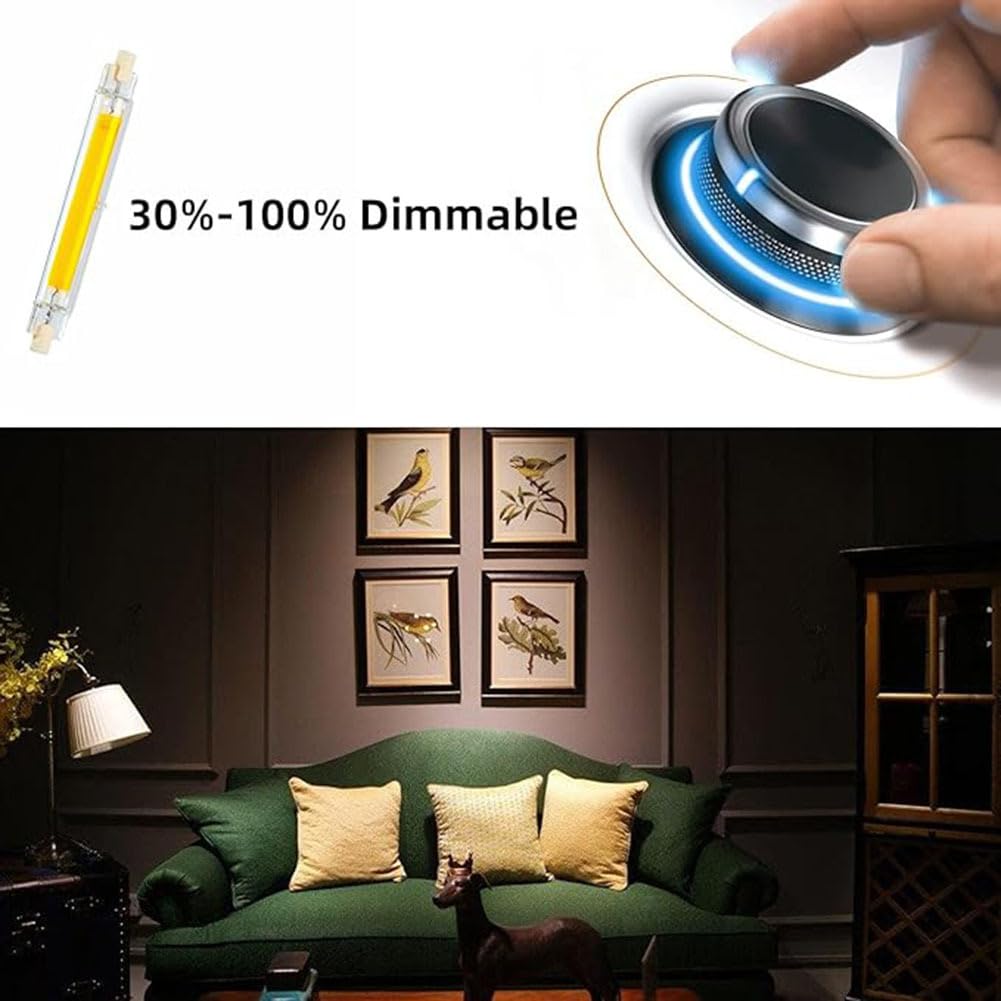 Générique Ampoule LED R7S 118mm 20W Lampe dimmable, réflecteur à Double extrémité COB Lampe linéaire de Remplacement J118 200W LED Ampoule halogène,Naturalwhite,118mm4pcs