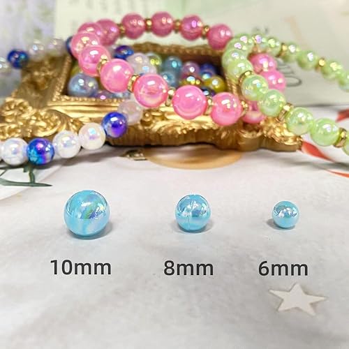 Miniatura 3 de LIMAOLLY 400 cuentas de perlas de 0.315 pulgadas AB coloridas de plástico brillante sueltas, para hacer joyas, aretes, pulseras, collares,