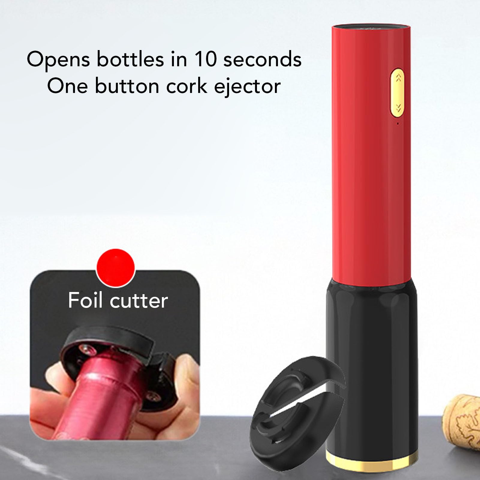 Abridor de Vino Eléctrico Automático, Abre Botellas sin Esfuerzo para Fiestas en la Cocina del Hogar, Diseño Portátil Elegante