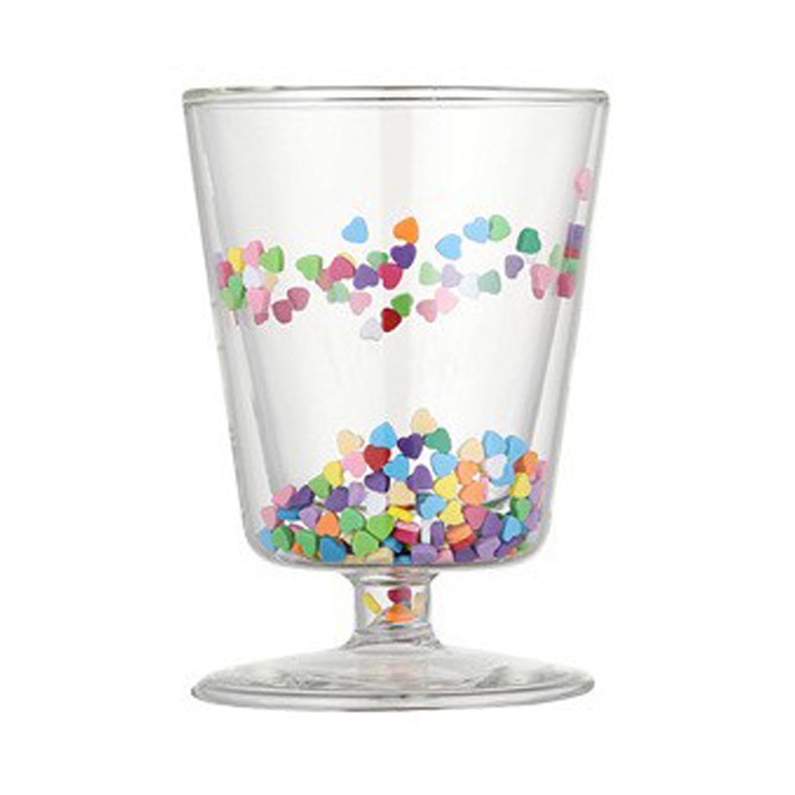 250 ML Double Walled Glass Coffee Mugs, Double Wall High Heat Borosilicate Glass with Colorful Love, Clear Insulated Coffee Mug with Handle for Latte Cappuccino Coffee(#1)