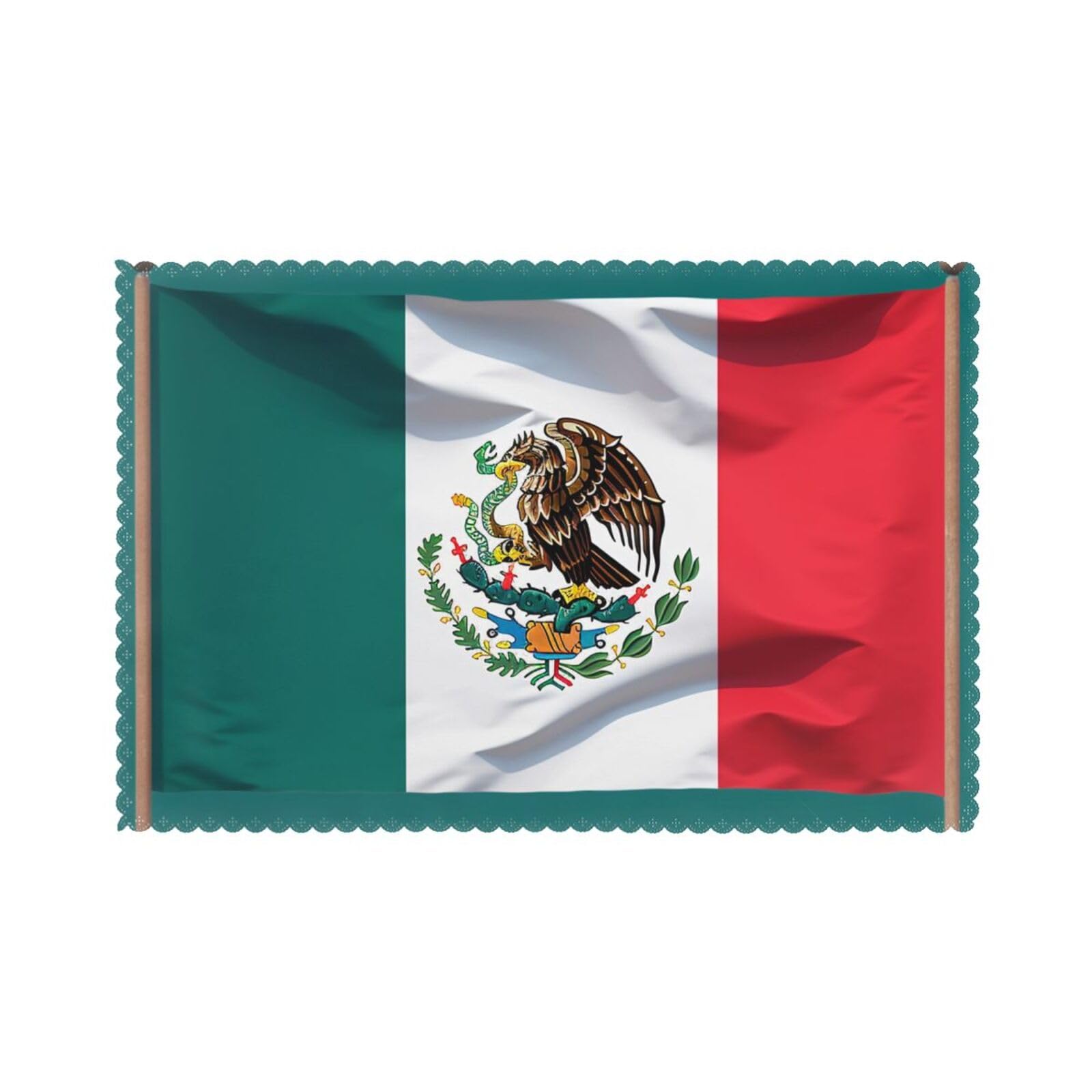 Flag of Mexico Printed Placemat Heat Resistant Place Mats Set of 6 PCS Washable Kitchen Table Mats, 12x18 Inch