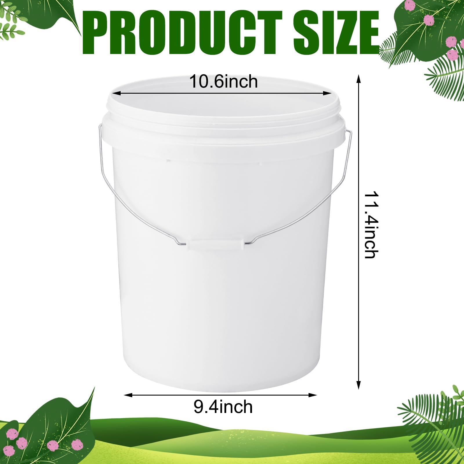 10 Gallon Food Grade Plastic Buckets 7.9 Gallon (29.91 L) Plastic