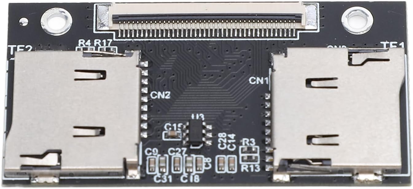 AMAKO Adaptateur double carte micro SD : carte de stockage double PCB vers adaptateur SSD CE ZIF, pour ordinateurs portables, consoles de jeu, noir
