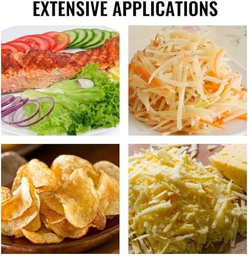 Miniatura 7 de Rallador de queso giratorio manual con 5 conos de corte de acero inoxidable y cuenco de 2.5 L, mandolina vegetal y trituradora con base de succión,