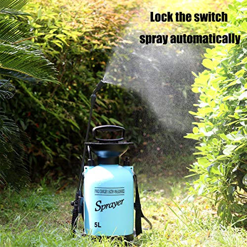 CLICIC Lawn and Garden Portable Sprayer 1.3 Gallon (5L) - Pump Pressure Sprayer Includes Shoulder Strap - Image 3