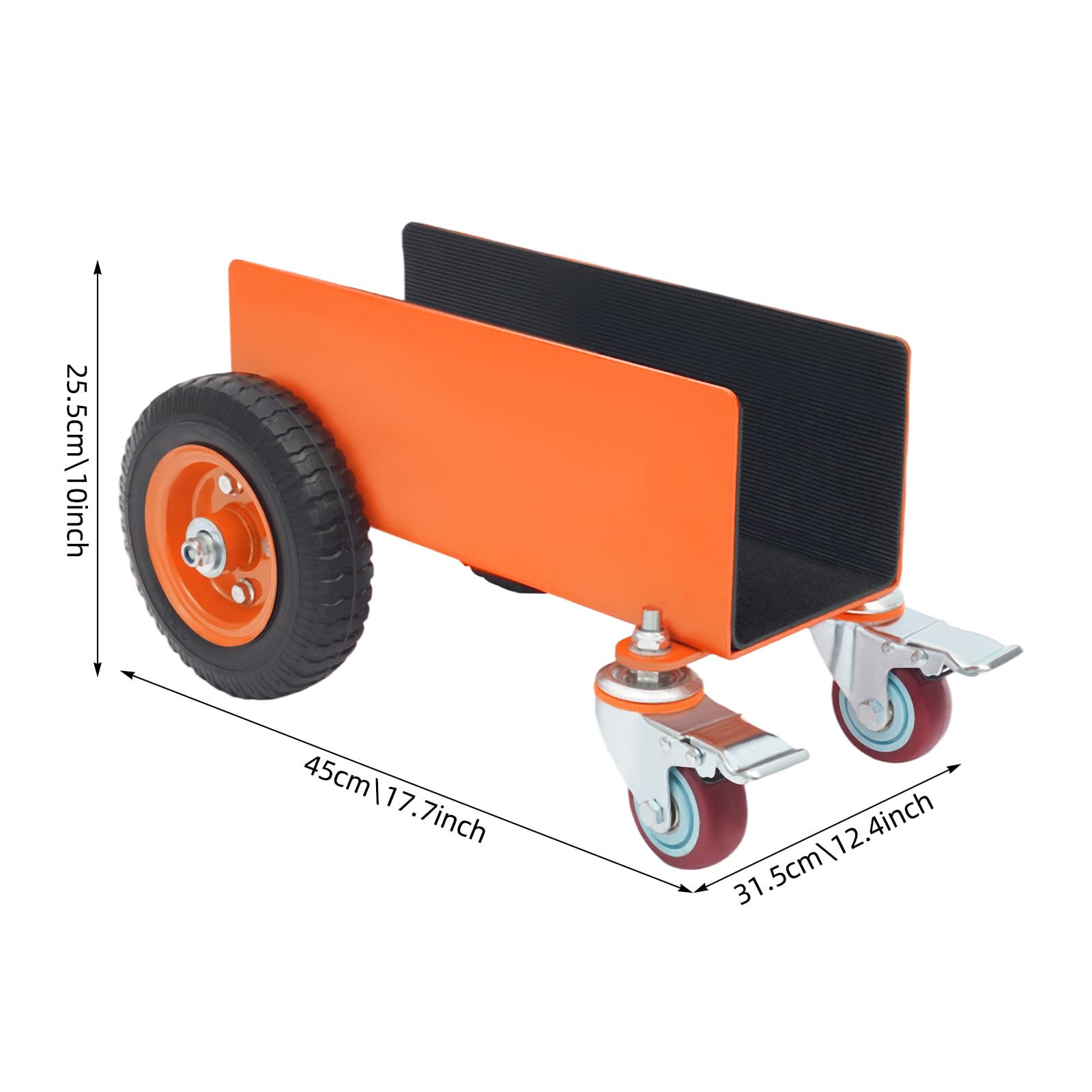 Carrello con morsetto a pannello, 300 kg, capacità di carico, in acciaio, con ruote universali, per cartongesso, 45 x 31,5 x 25,5 cm