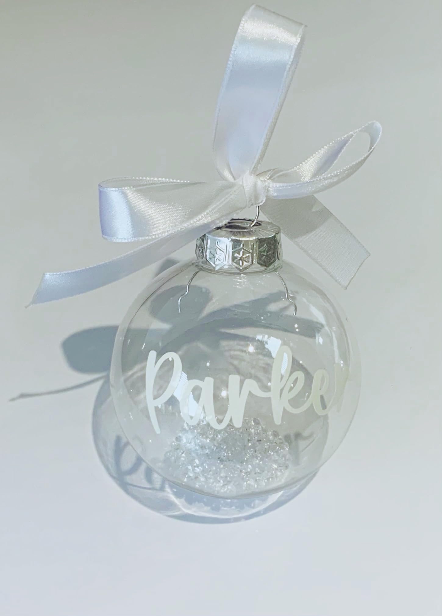Personalised Bauble Custom Christmas Bauble Large Size Christmas Decoration (White)
