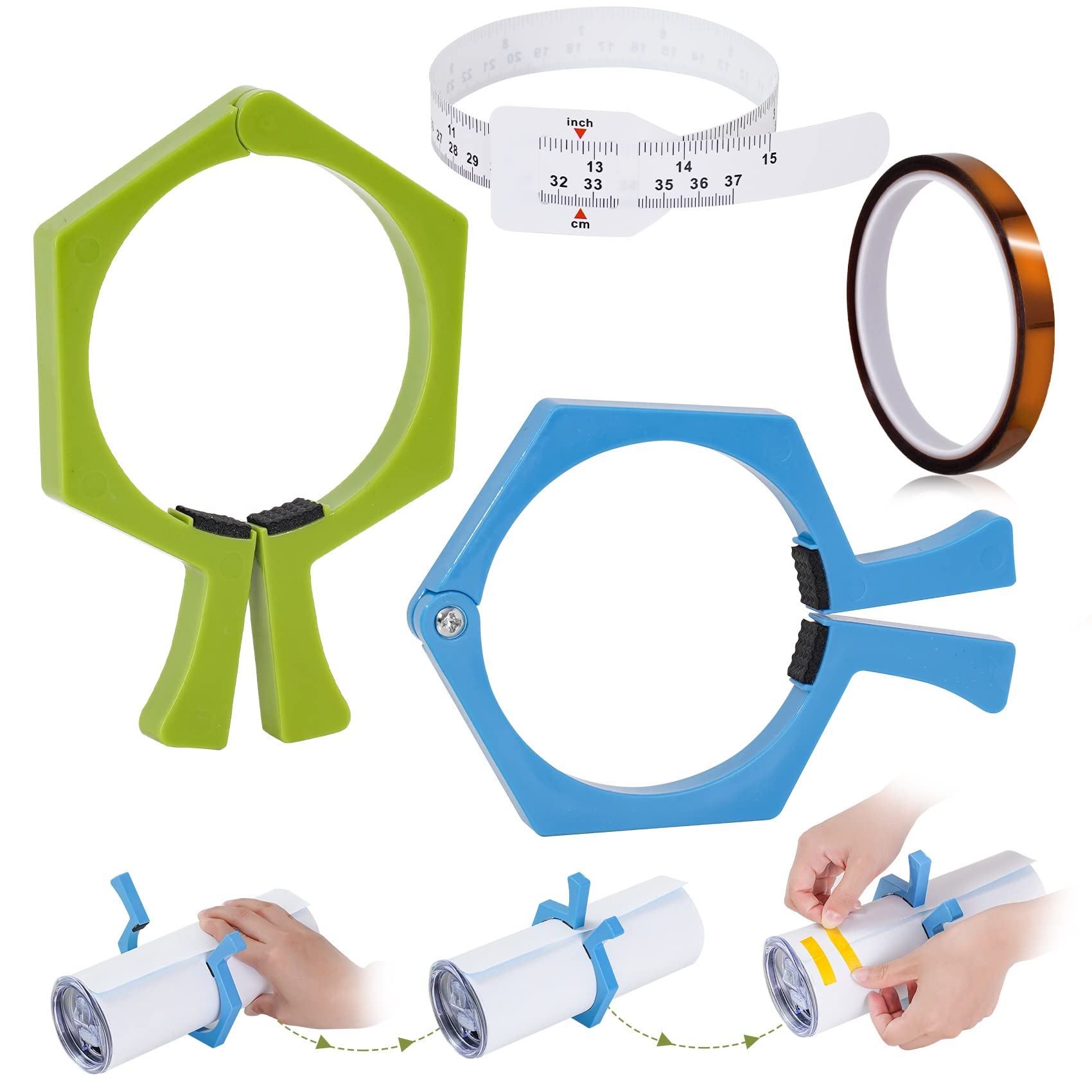 Sublimation Tumbler Pincher Tool Sublimation Tumblers Pinch Supplies for 20oz Sublimation Blanks Skinny Tumbler Clamp Grip Tool for Sublimation Paper and Tumblers, 4 Packs