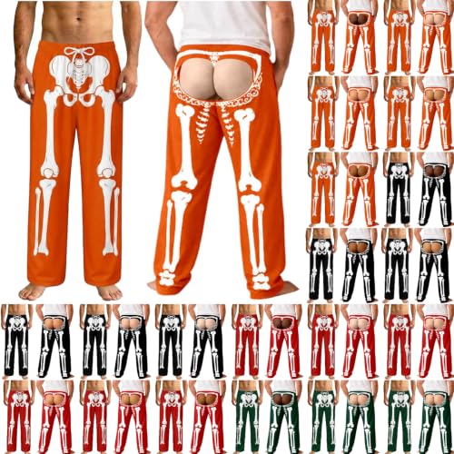 Men's Halloween Pajama Pants Funny 3D Skeleton Novelty Soft Lounge Bottoms - image 1