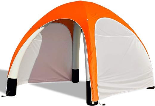 Inflatable Shade Air Canopy Tent 10x10Ft Outdoor UV Protection Sun Shelter with 2 Removable Side Panels,Stakes & Sandbags,Air Pump, for Outdoor,Marketing Events,Trade ShowsOrange