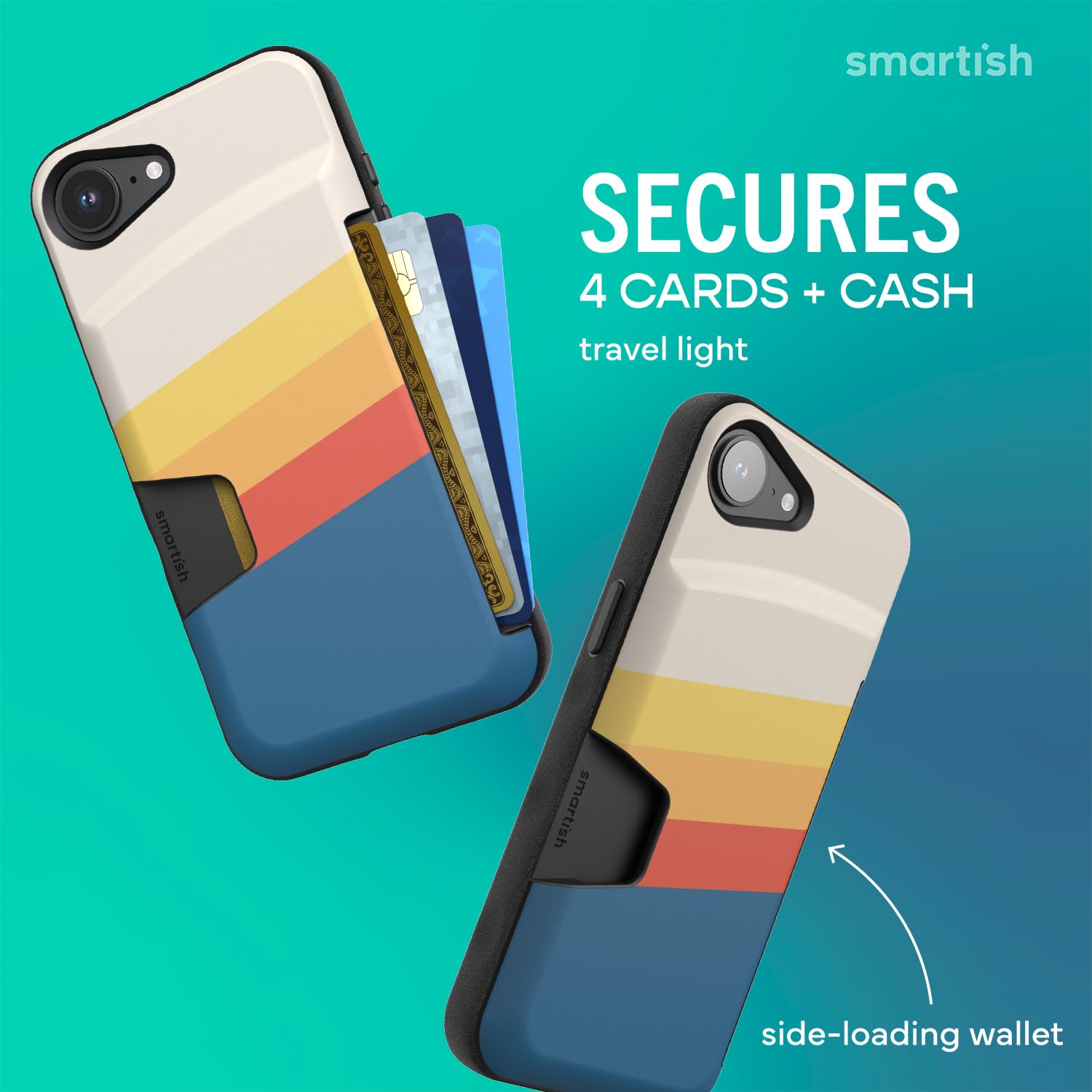Smartish®, Wallet Slayer Vol. 1, Funda Tipo Cartera para iPhone 16e, Tarjetero Fino y Protector para Tarjetas de crédito, Funda Oculta giratoria Probada para Tarjetas Compatible con iPhone Pro de