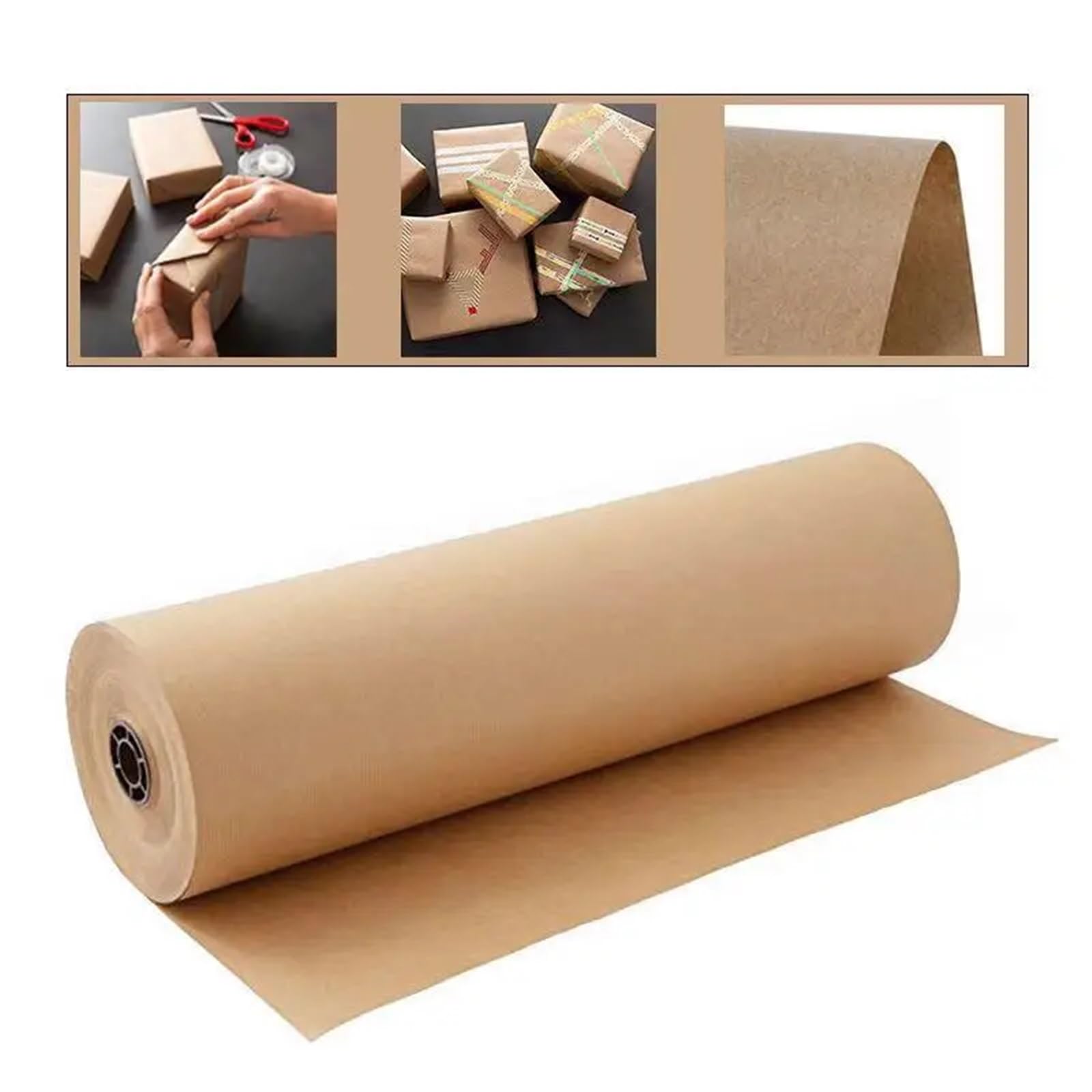 CSSHNL Papier Vélin 30 mètres Brun Kraft Papier d'emballage Rouleau for Mariage fête d'anniversaire Emballage Cadeau Colis Emballage Art Artisanat matériaux pour Esquisser Traçage Dessin Animation