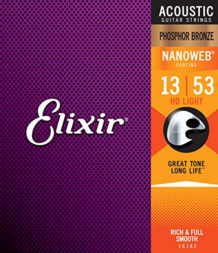 Cordes Elixir® en Phosphore Bronze pour guitare acoustique avec revêtement NANOWEB®, HD Light (.013-.053) - Les Beatles, Paul McCartney, John Lennon, RIngo Starr, George Harrison Cordes Elixir® en Phosphore Bronze pour guitare acoustique avec revêtement NANOWEB®, HD Light (.013-.053)