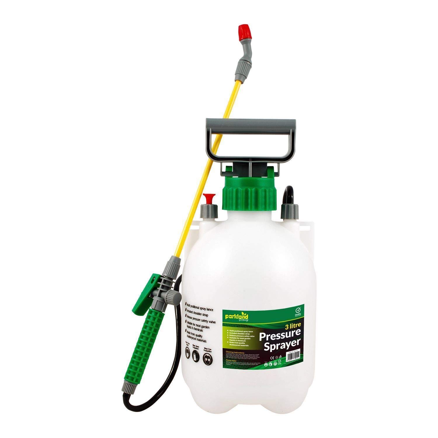SmashingDealsDirect Garden Multi-Purpose Pressure Sprayer - 3L, Green, Plastic, Handheld, Ideal for Weed Control, Vehicle Washing, Pest Control