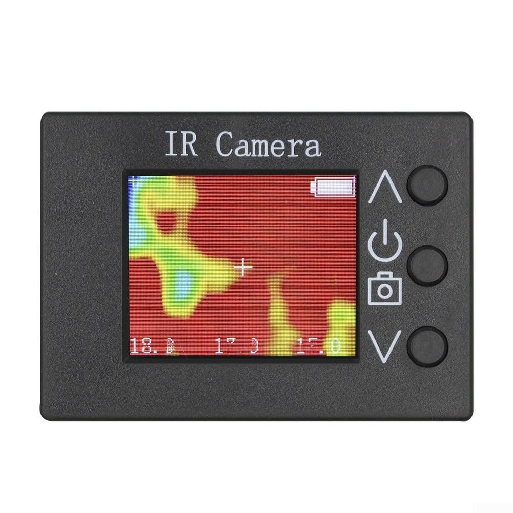 Termómetro infrarrojo MLX90640 para detección de temperatura corporal y monitoreo de HVAC con pantalla de 1.8 pulgadas y carga tipo C, color negro